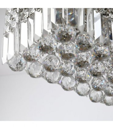 Ceiling Light Modern Crystal Chandelier Glass Silver 80cm x 25cm x 23cm
