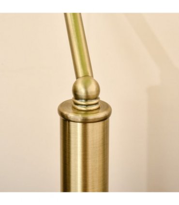 Banker's Table Lamp Desk Lamp w/Antique Bronze Base, Glass Shade and Pull Rope