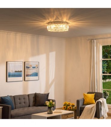 Crystal Ceiling Light Chandeliers Stainless Steel Pendant Silver