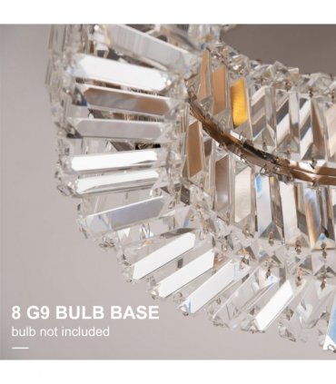 Crystal Ceiling Light Chandeliers Stainless Steel Pendant Silver
