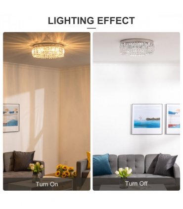 Crystal Ceiling Light Chandeliers Stainless Steel Pendant Silver