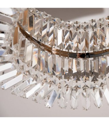 Crystal Ceiling Light Chandeliers Stainless Steel Pendant Silver