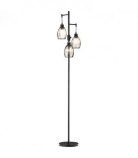 170cm Industrial 3-Light Floor Lamp, Dimmable Black