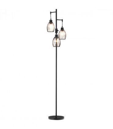 170cm Industrial 3-Light Floor Lamp, Dimmable Black