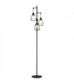 170cm Industrial 3-Light Floor Lamp, Dimmable Black