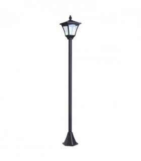 Outdoor Garden Solar Post Lamp Dimmable LED Lantern Bollard 1.2M Tall Black