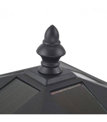 Outdoor Garden Solar Post Lamp Dimmable LED Lantern Bollard 1.2M Tall Black
