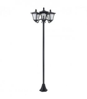 3-Solar Powered Lamp Post, IP44, 51.5Lx47Wx182.5H cm-Black