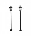 2 PCS LED Garden Lights Lamp Post Solar Powered Lantern black