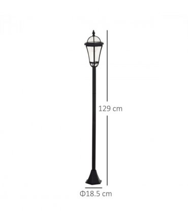 2 PCS LED Garden Lights Lamp Post Solar Powered Lantern black