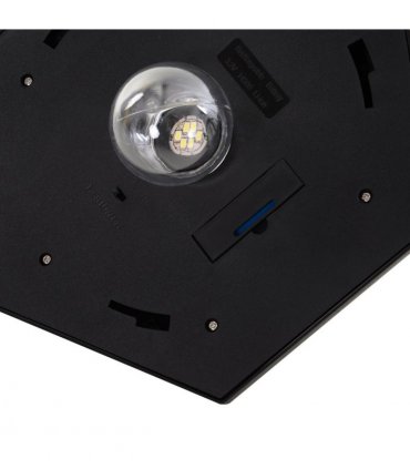 Garden Solar LED Lamp Post Black ABS 26.5cm x 26.5cm x 177cm 1.77m Tall