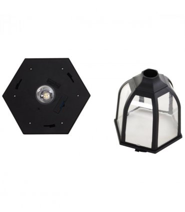 Garden Solar LED Lamp Post Black ABS 26.5cm x 26.5cm x 177cm 1.77m Tall
