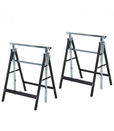 2xTelescopic Builders Trestle Work Bench-Black