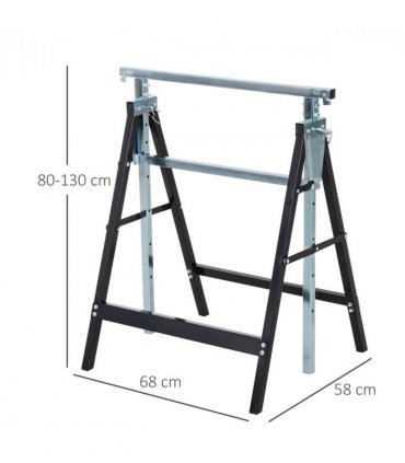 2xTelescopic Builders Trestle Work Bench-Black