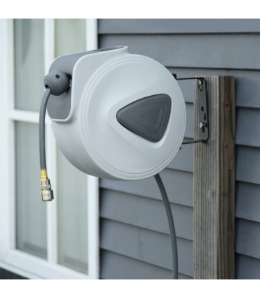 Retractable Air Hose Reel 10m+90cm Hose Diameter 3/8" 9.5mm Hose Connector 1/4"