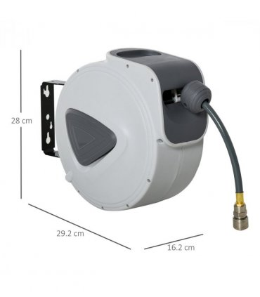Retractable Air Hose Reel 10m+90cm Hose Diameter 3/8" 9.5mm Hose Connector 1/4"