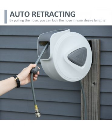 Retractable Air Hose Reel 10m+90cm Hose Diameter 3/8" 9.5mm Hose Connector 1/4"