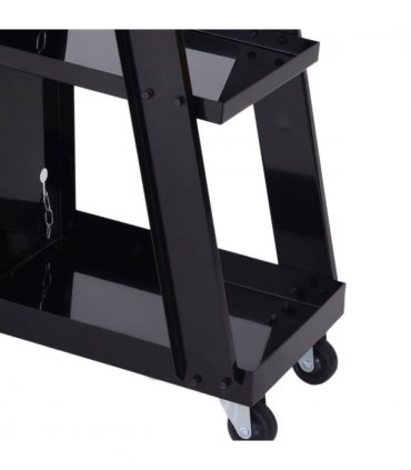 Welding Cart Welder Trolley Garage for Gas Bottle Wheels, Black