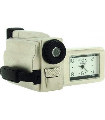 Miniature Clock Silver Plated Metal Video Camera Solid Brass IMP1057S - CLEARANCE NEEDS RE-BATTERY