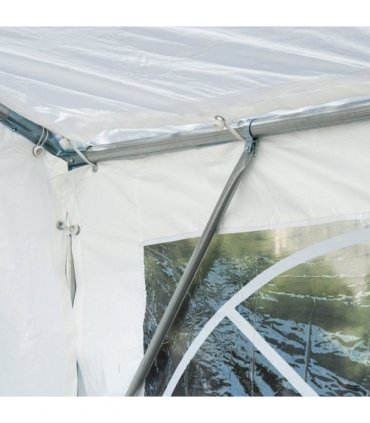 Gazebo Steel PE White 800L x 400W x 280Hcm 8m Garden Marquee Canopy Party