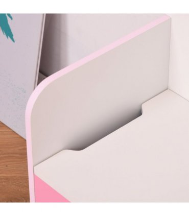 Kids Wooden Toy Box Children Storage Chest Bench Organiser Bedroom Pink HOMCOM