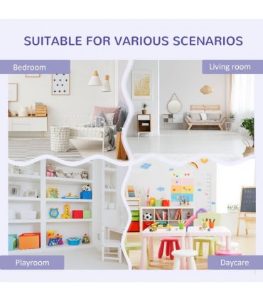 Kids Cabinet w/ Six Compartments for Toys, Clothes, Books - Grey HOMCOM