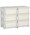 Kids Storage Unit Toy Box Vertical Dresser with Six Drawers - Cream HOMCOM