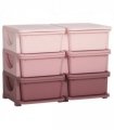 Kids Storage Unit Toy Box Vertical Dresser with Six Drawers - Pink HOMCOM