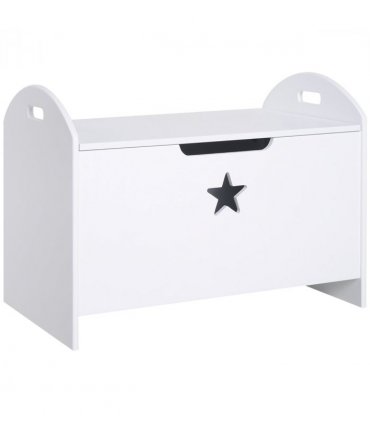 Kids Wooden Toy Children Organizer Side Handle White - MDF 46.5H x 62L x 40Wcm