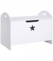 Kids Wooden Toy Children Organizer Side Handle White - MDF 46.5H x 62L x 40Wcm