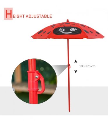Kids Folding Picnic Table Chair Set Ladybug Pattern Outdoor