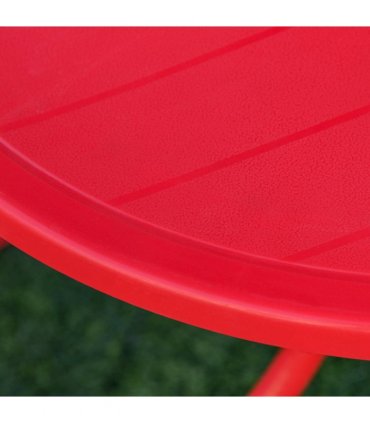 Kids Folding Picnic Table Chair Set Ladybug Pattern Outdoor
