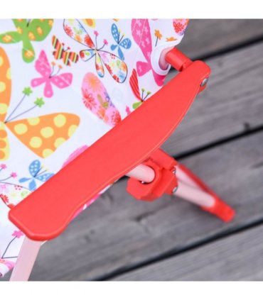Metal Multi Kids Chair Set Butterfly Pattern Outdoor Parasol 39L x 38W x 52Hcm