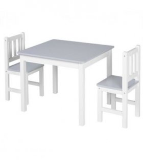 Kids Table and 2 Chairs Set 3 Pieces Toddler Multi-usage Desk Indoor HOMCOM