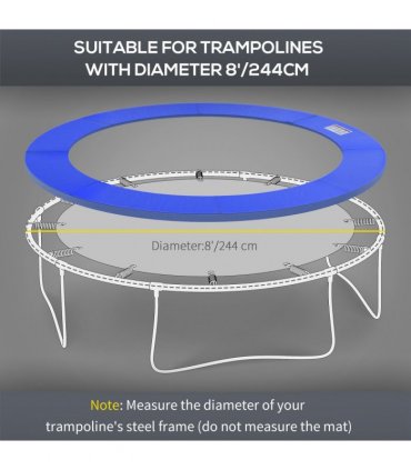 8FT Trampoline Pad PVC Replacement Safety Surround Spring Cover Padding