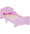 Kids Bed Princess Castle Theme w/ Side Rails Slats Home 3-6 Yrs Pink