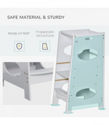 Kids Step Stool Toddler Kitchen Stool w/ Adjustable Standing Platform