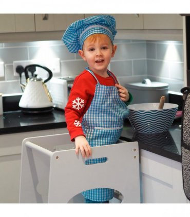Kids Step Stool Toddler Kitchen Stool w/ Adjustable Standing Platform