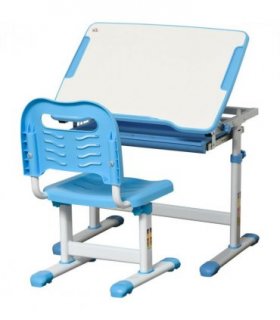 Kids Desk and Chair Set Adjustable Tiltable with Drawer Pen Slot Hook