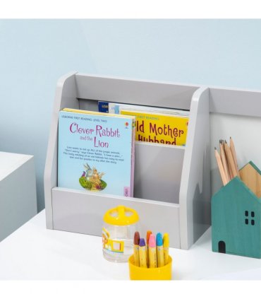 Two-Piece Childrens Table and Chair Set w/ Whiteboard Storage - Grey