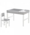 Kids Table and Chair Set Toddler Desk and Chair Set w/ Storage - Grey
