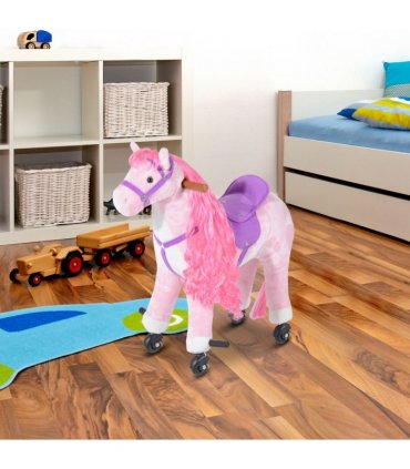 Child Mechanical Walking Ride on Horse Toy Plush Walk Pony Sound