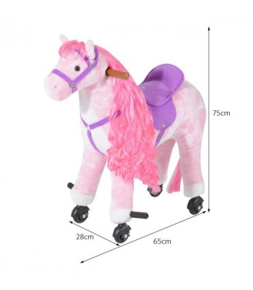 Child Mechanical Walking Ride on Horse Toy Plush Walk Pony Sound