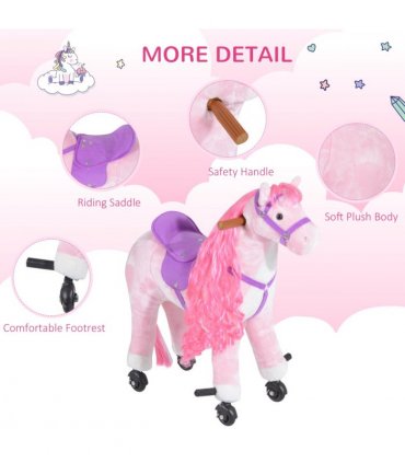 Child Mechanical Walking Ride on Horse Toy Plush Walk Pony Sound