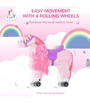 Child Mechanical Walking Ride on Horse Toy Plush Walk Pony Sound