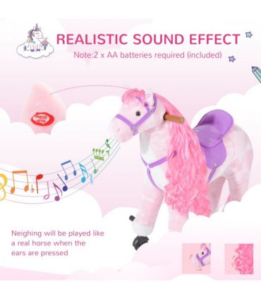 Child Mechanical Walking Ride on Horse Toy Plush Walk Pony Sound