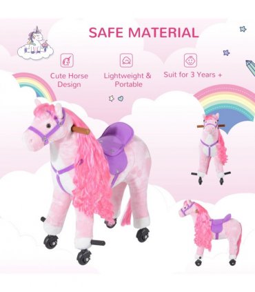 Child Mechanical Walking Ride on Horse Toy Plush Walk Pony Sound