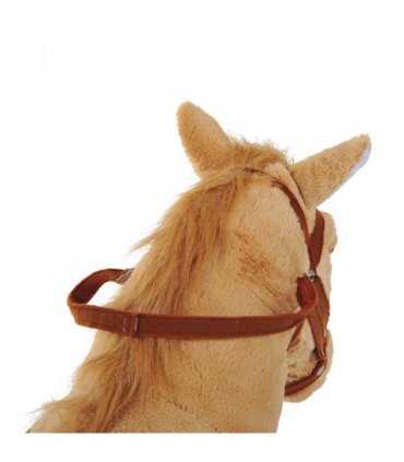 Children Standing Horse Plush Soft Ride On Toy Pony Beige Plush Material