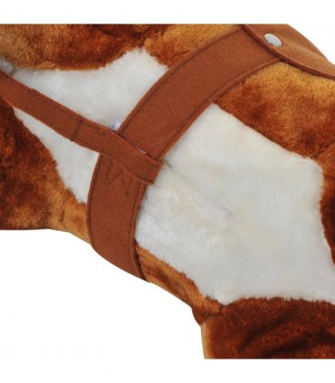 Rocking Horse Ride on Rocker Children Plush Toy Wooden Horse Sound HOMCOM