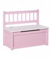 2-in-1 Wooden Toy Box Kids Seat Bench Storage Chest w/ Pneumatic Rod